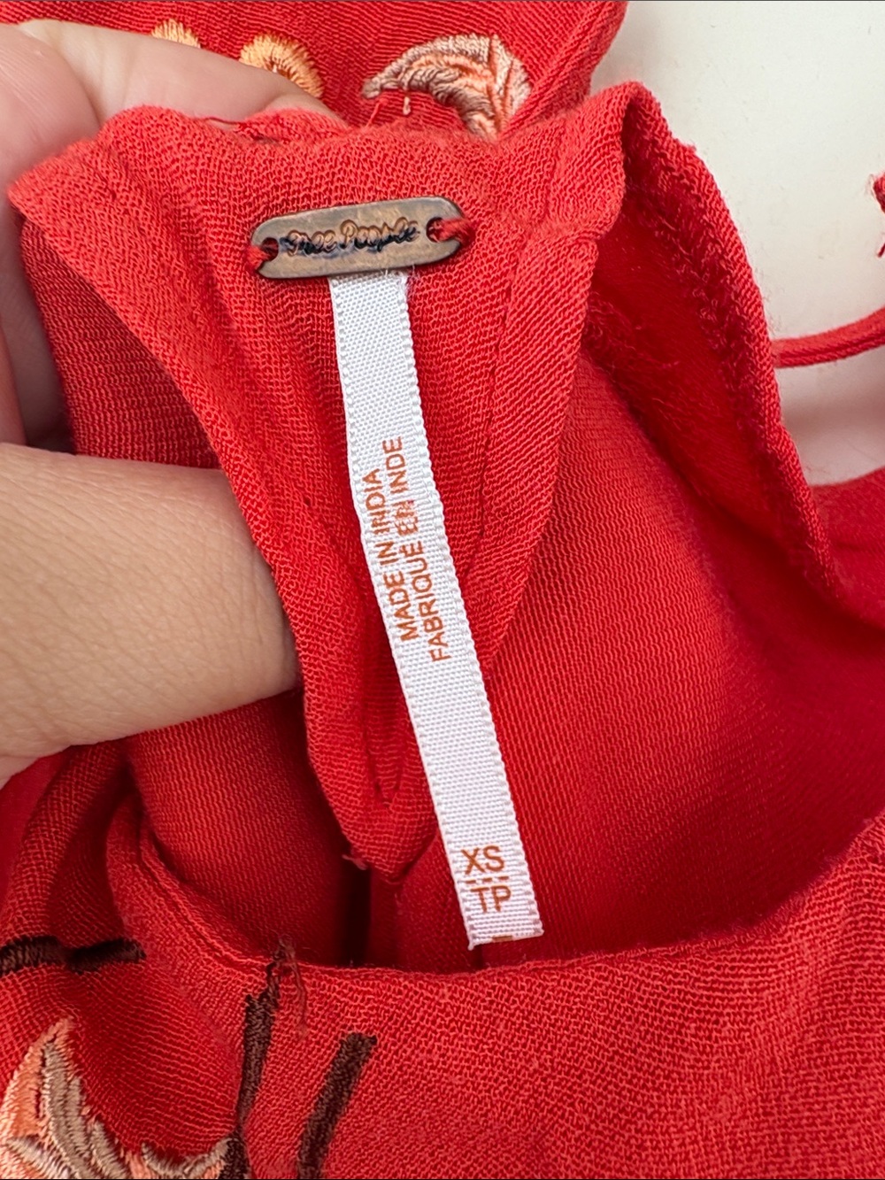 Free People Red Embroidered Mini Dress - Picture 4 of 9